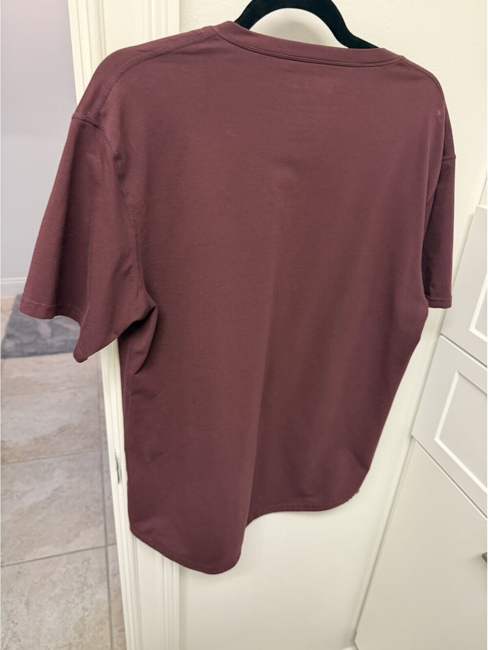 Men’s Large V-Neck Bylt Drop Cut Lux In Burgundy / Maroon